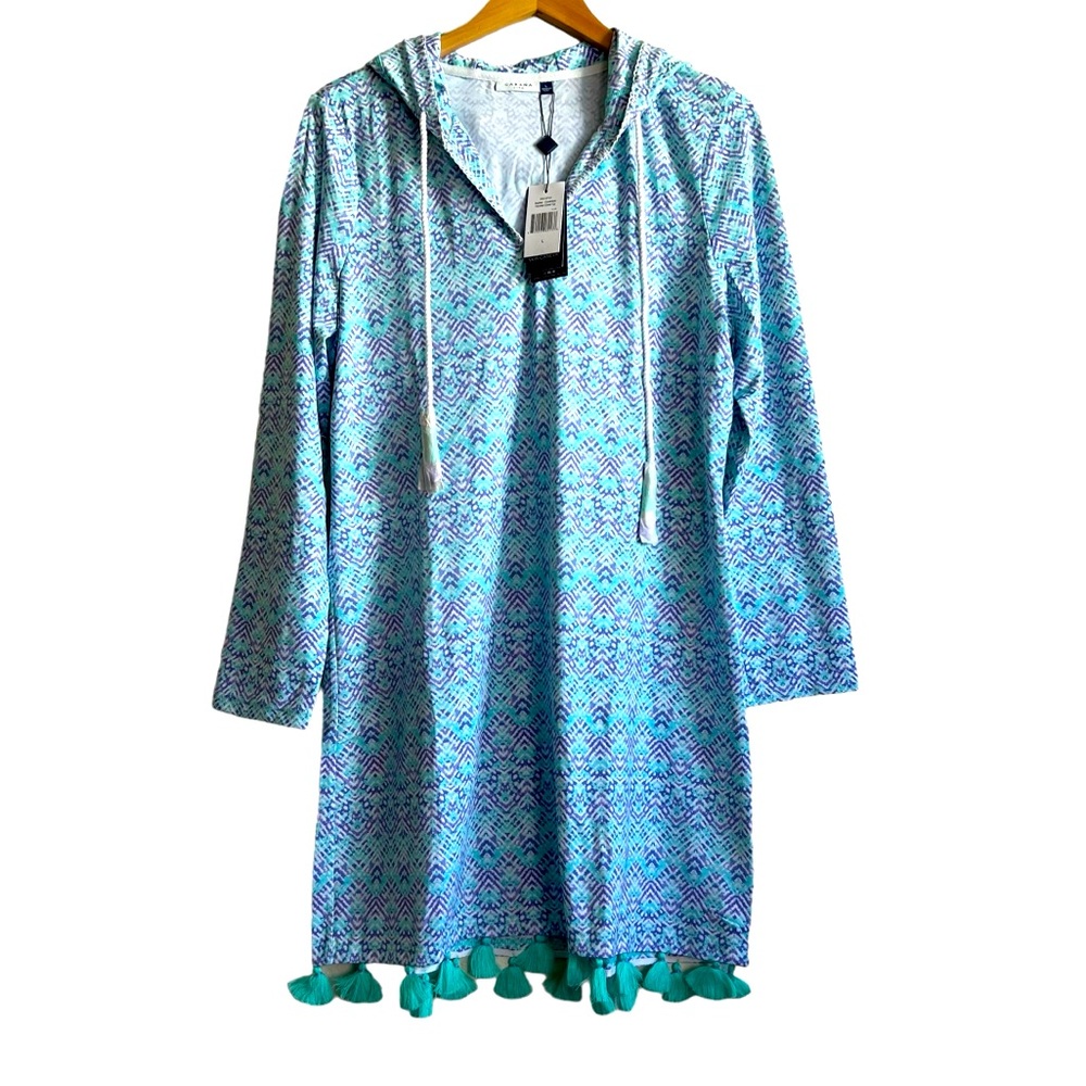 Cabana Life Women’s NWT SPF Hooded Swim Cover Dress Size Large